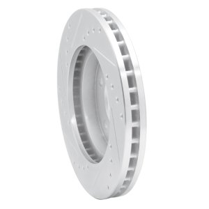 Buick Rendezvous Brake Rotor (1) - Front Right - R1 Concepts - Drilled & Slotted - Silver - `01-`07